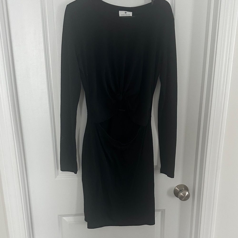 Socialite Black Long Sleeve Dress